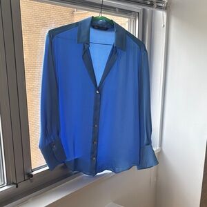 Zara Blue Sheer Blouse